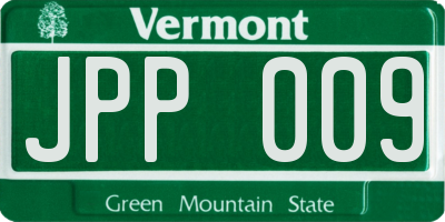 VT license plate JPP009