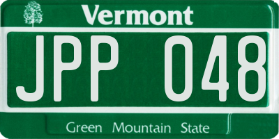 VT license plate JPP048