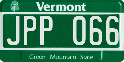 VT license plate JPP066