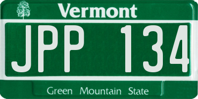 VT license plate JPP134