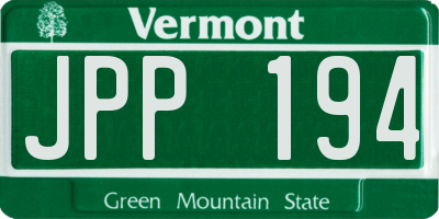 VT license plate JPP194