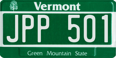 VT license plate JPP501