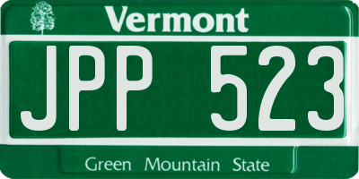 VT license plate JPP523