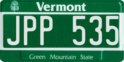 VT license plate JPP535