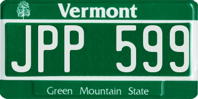 VT license plate JPP599