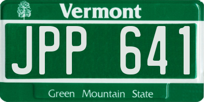 VT license plate JPP641
