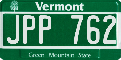 VT license plate JPP762