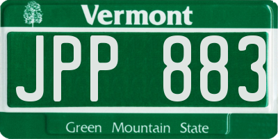 VT license plate JPP883