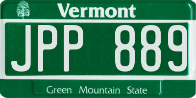 VT license plate JPP889