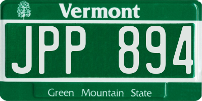 VT license plate JPP894