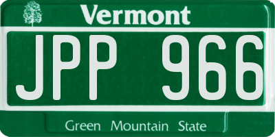 VT license plate JPP966