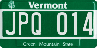 VT license plate JPQ014