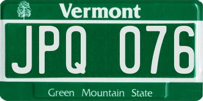 VT license plate JPQ076