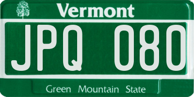 VT license plate JPQ080