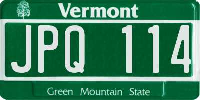 VT license plate JPQ114