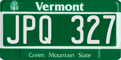 VT license plate JPQ327