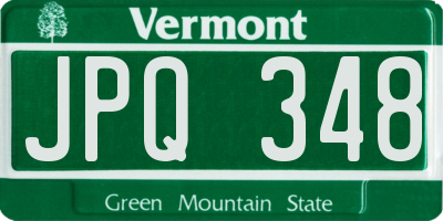 VT license plate JPQ348