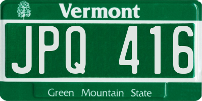 VT license plate JPQ416