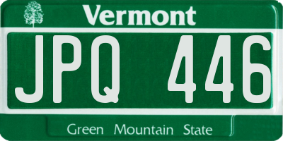 VT license plate JPQ446