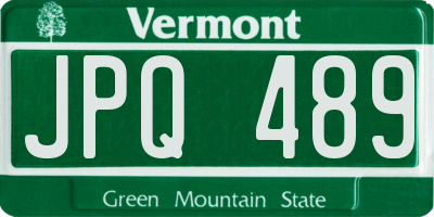 VT license plate JPQ489