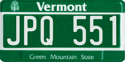 VT license plate JPQ551