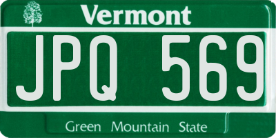 VT license plate JPQ569