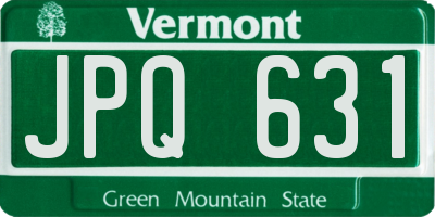 VT license plate JPQ631