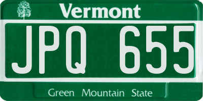 VT license plate JPQ655