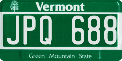 VT license plate JPQ688