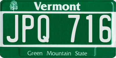 VT license plate JPQ716