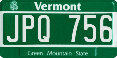 VT license plate JPQ756
