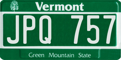 VT license plate JPQ757