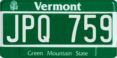 VT license plate JPQ759