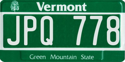 VT license plate JPQ778