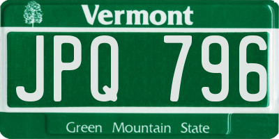 VT license plate JPQ796