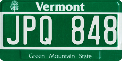 VT license plate JPQ848