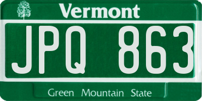 VT license plate JPQ863