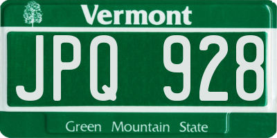 VT license plate JPQ928