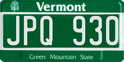 VT license plate JPQ930