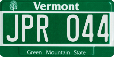 VT license plate JPR044