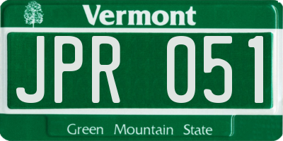 VT license plate JPR051