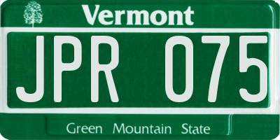VT license plate JPR075