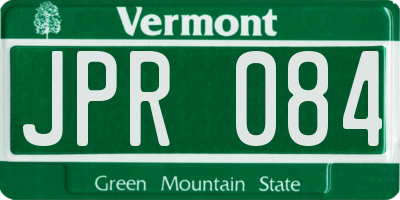VT license plate JPR084