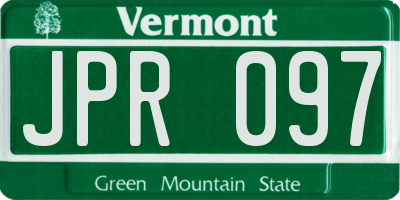 VT license plate JPR097