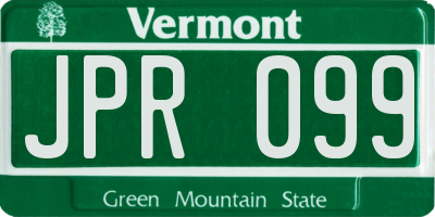 VT license plate JPR099