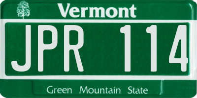 VT license plate JPR114