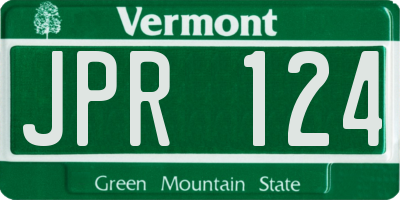 VT license plate JPR124