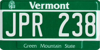 VT license plate JPR238