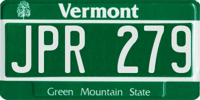 VT license plate JPR279