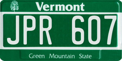VT license plate JPR607